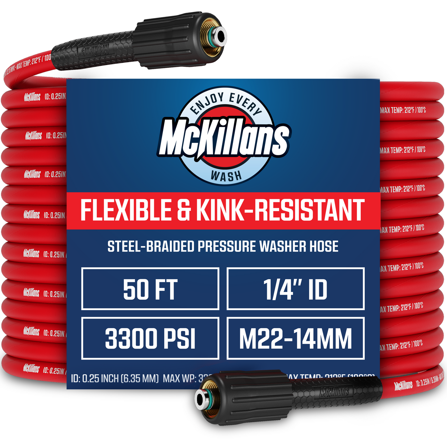 M22 Pressure Washer Hose 1/4" x 50FT