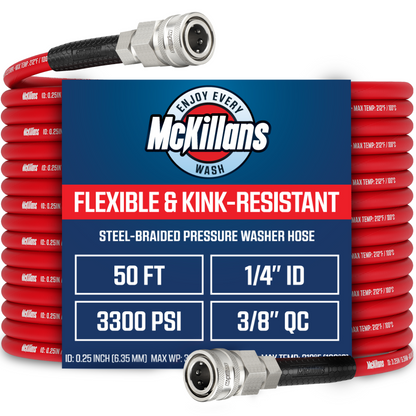 QC Installed Pressure Washer Hose 1/4" x 50FT