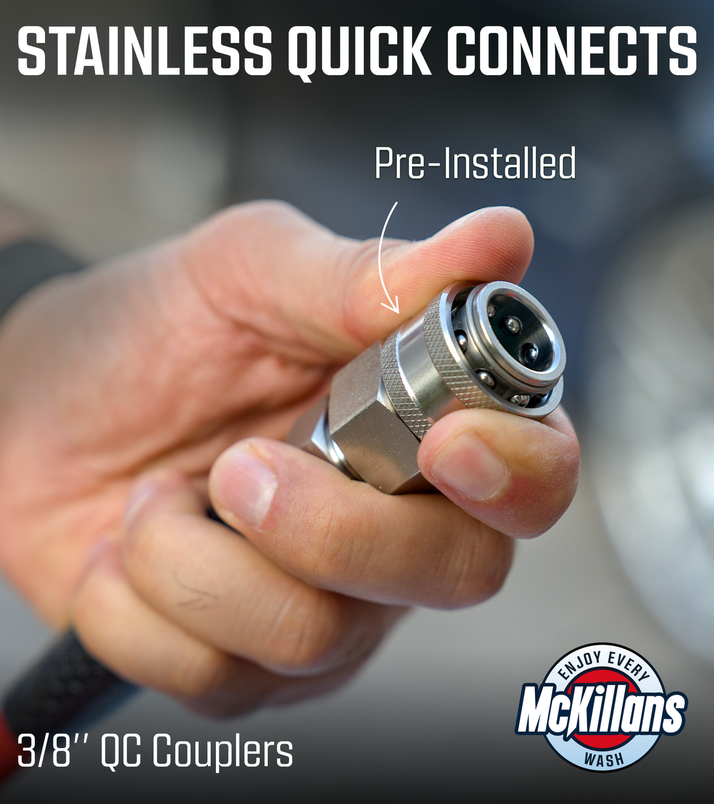 QC Installed Pressure Washer Hose 1/4" x 50FT