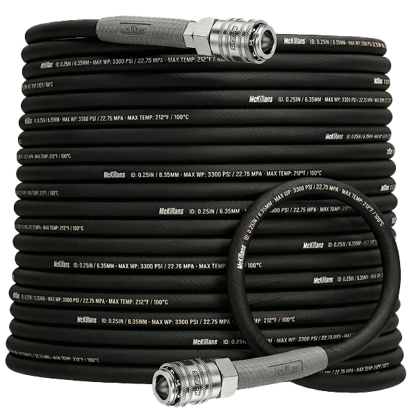 Auto QC Installed Pressure Washer Hose 1/4" x 50FT [Black Edition]