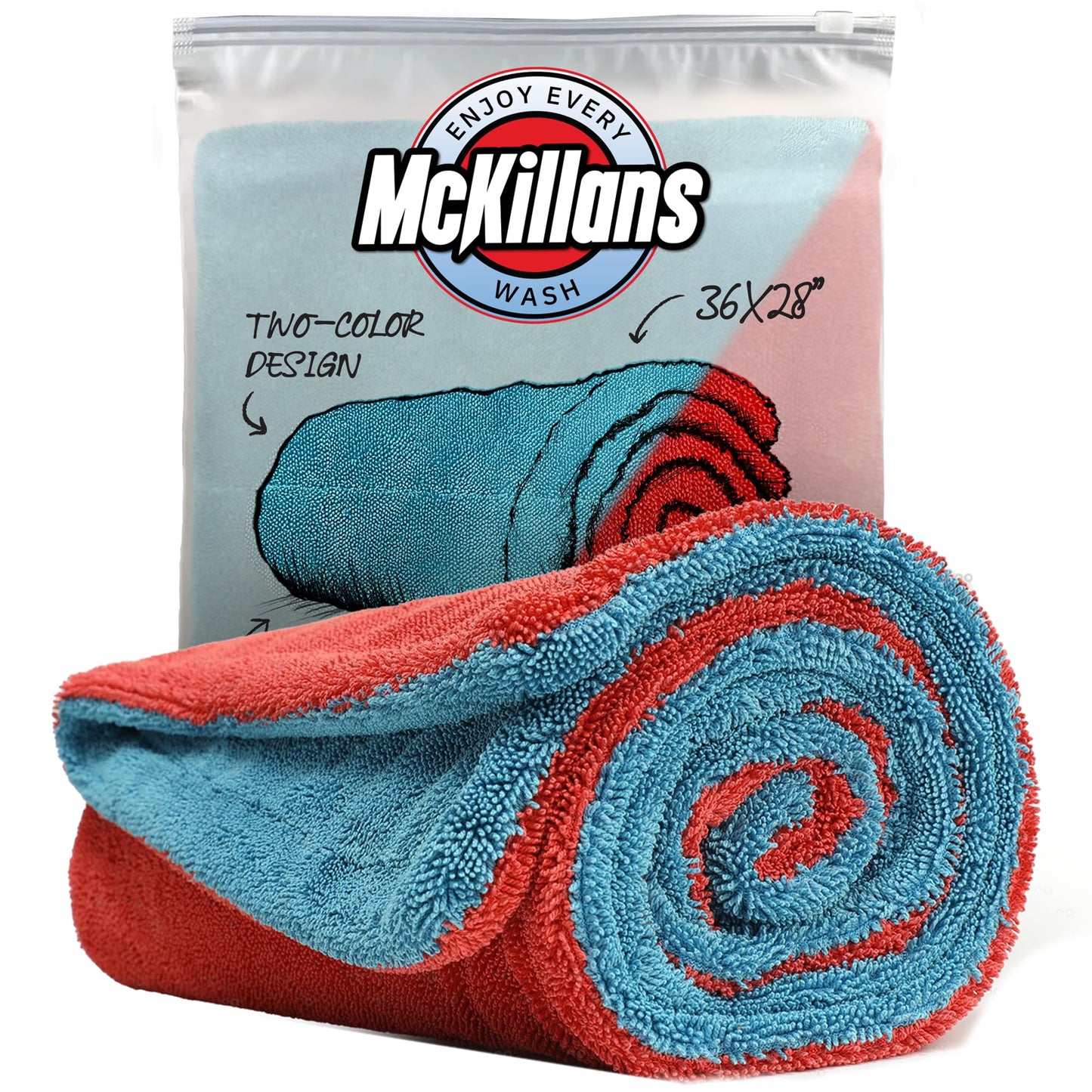 Dual Color Drying Towel 1200GSM 36x28"