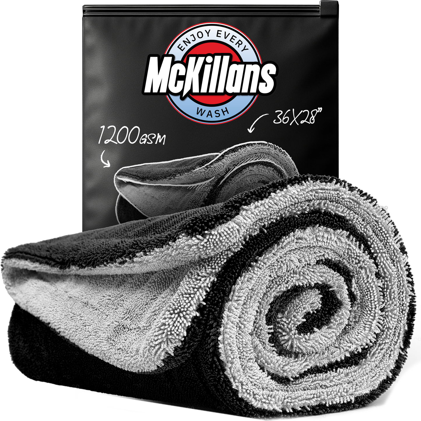 Dual Color Drying Towel 1200GSM 36x28"