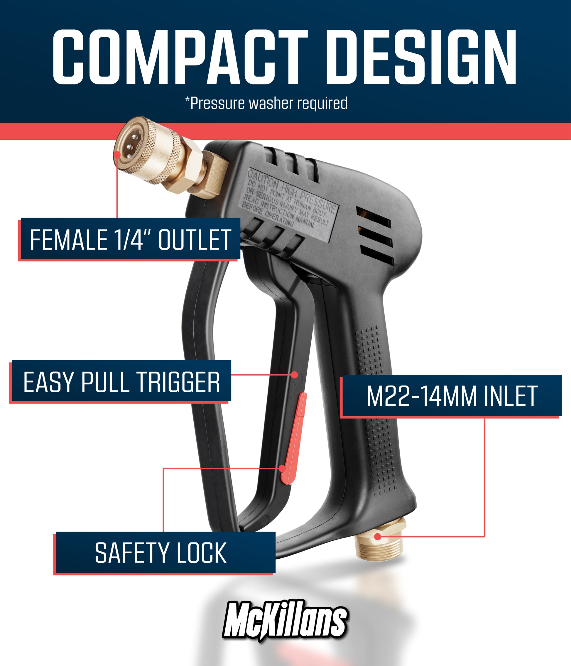 McKillans Pistolet à mousse réglable pour lavage de voiture avec connecteur  rapide de 0,95 cm pour détails de voiture et camions