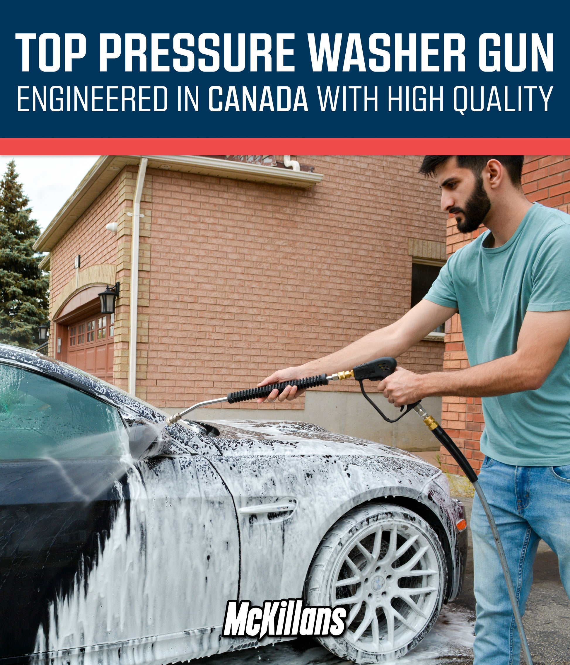 Pressure Washer Foam Cannon With 1/4in Quick Connector, 1 L, 5 Nozzle Tips  - Car 