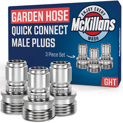 Garden Hose Male Plugs (3 pack)