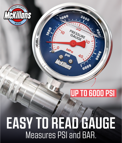Pressure Washer Gauge With 3/8" Automatic Quick Connect
