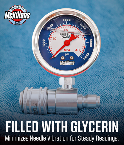 Pressure Washer Gauge With 3/8" Automatic Quick Connect