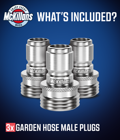 Garden Hose Male Plugs (3 pack)