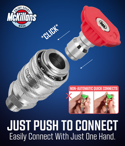 Automatic 1/4” NPT Stainless Quick Connect Coupler (2 pack)