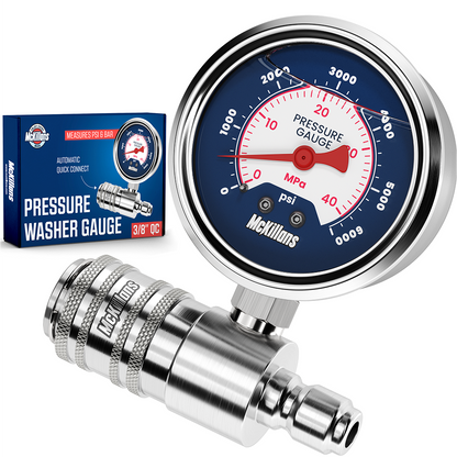 Pressure Washer Gauge With 3/8" Automatic Quick Connect