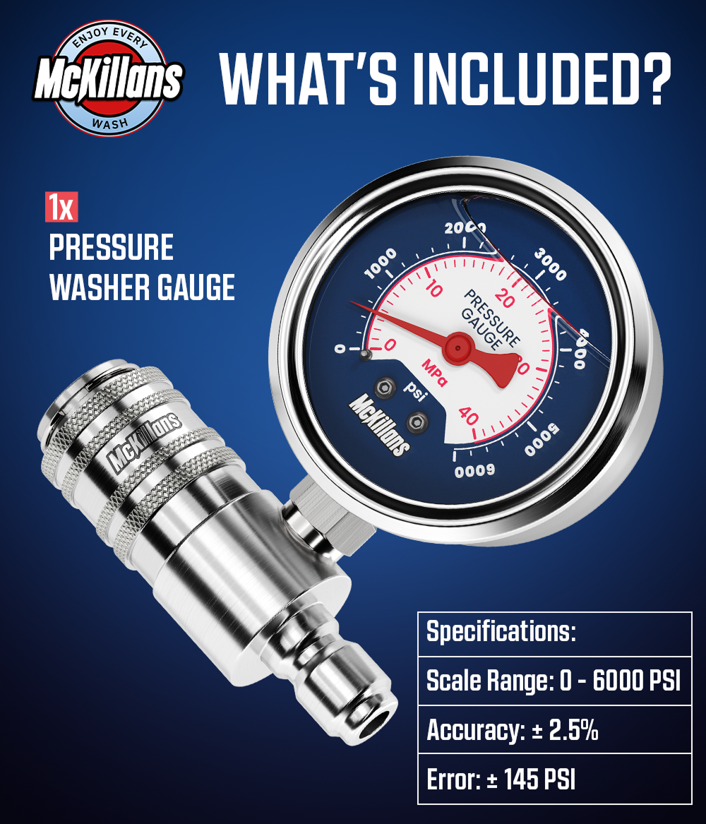 Pressure Washer Gauge With 3/8" Automatic Quick Connect