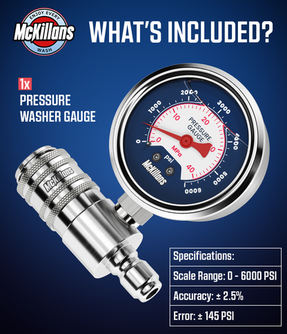 Pressure Washer Gauge With 3/8" Automatic Quick Connect